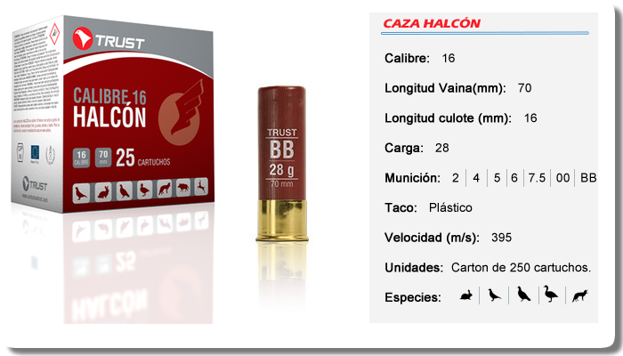 Caza calibre 12, 32 gramos