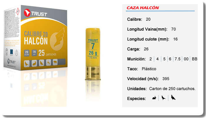Caza calibre 12, 32 gramos