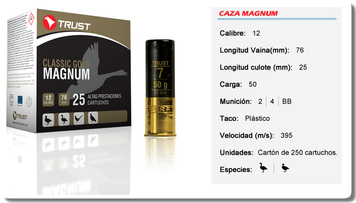 Caza calibre 12, 32 gramos